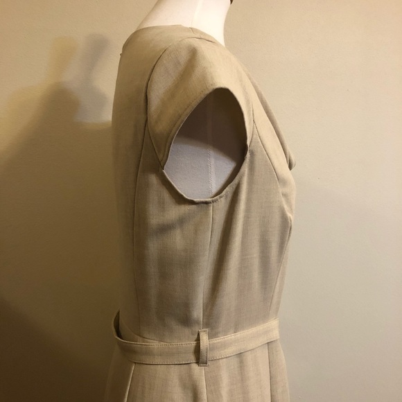 NWT Calvin Klein Tan Cowl Neck Cap Sleeve Dress - Picture 9 of 9